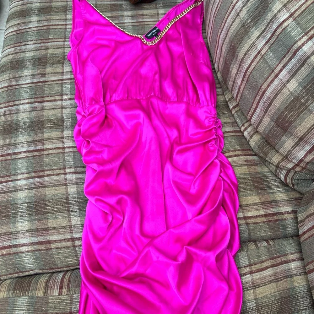 Generation Love Fuchsia Dress with Gold Chain Accent - Picture 1 of 7